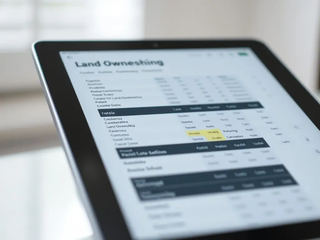 An image showcasing a secure digital ledger with property details, representing blockchain-based property record management.